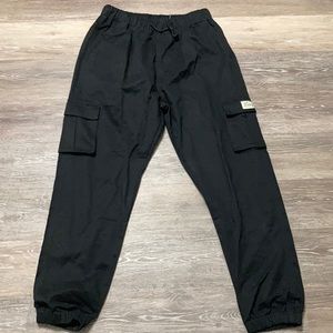 Black cargo joggers